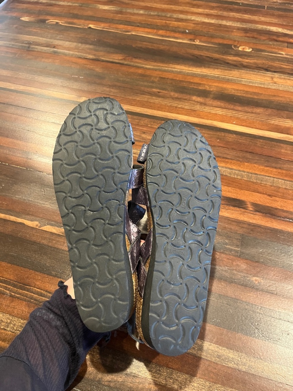 Naot Purple Snake-Texture Strappy Sandals - Picture 2 of 2